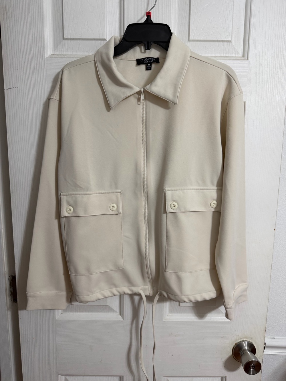 Chances R New York Cream Zip-Front Jacket size M